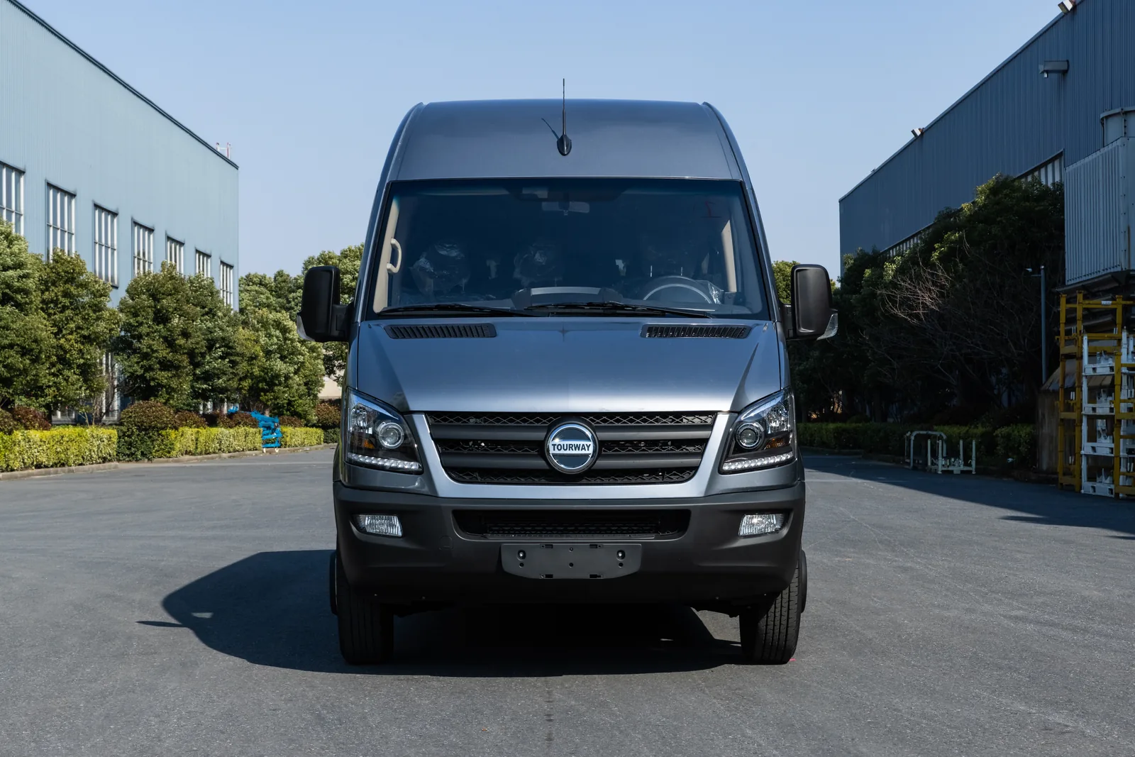 Front view of gray TOURWAY T7 commercial vehicle