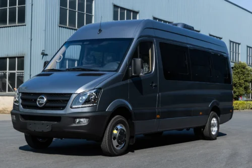 Front three-quarter view of gray TOURWAY T7 commercial vehicle