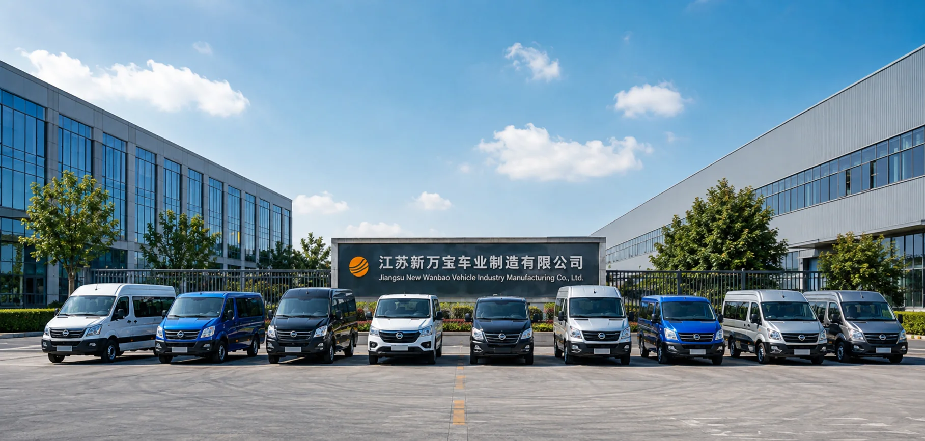 Gamma di veicoli commerciali TOURWAY fuori dallo stabilimento di produzione