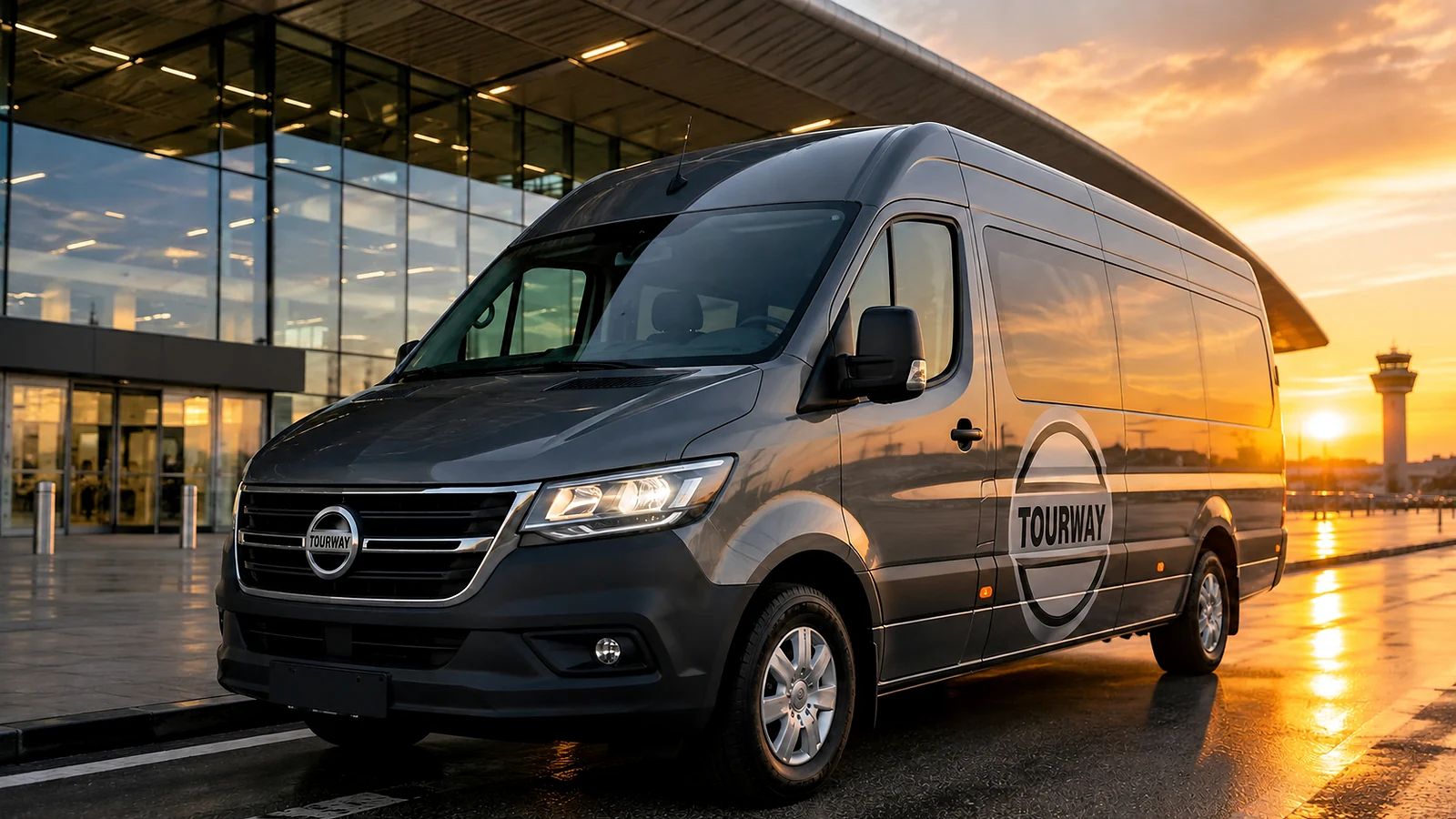 Passenger transport vehicle at an airport